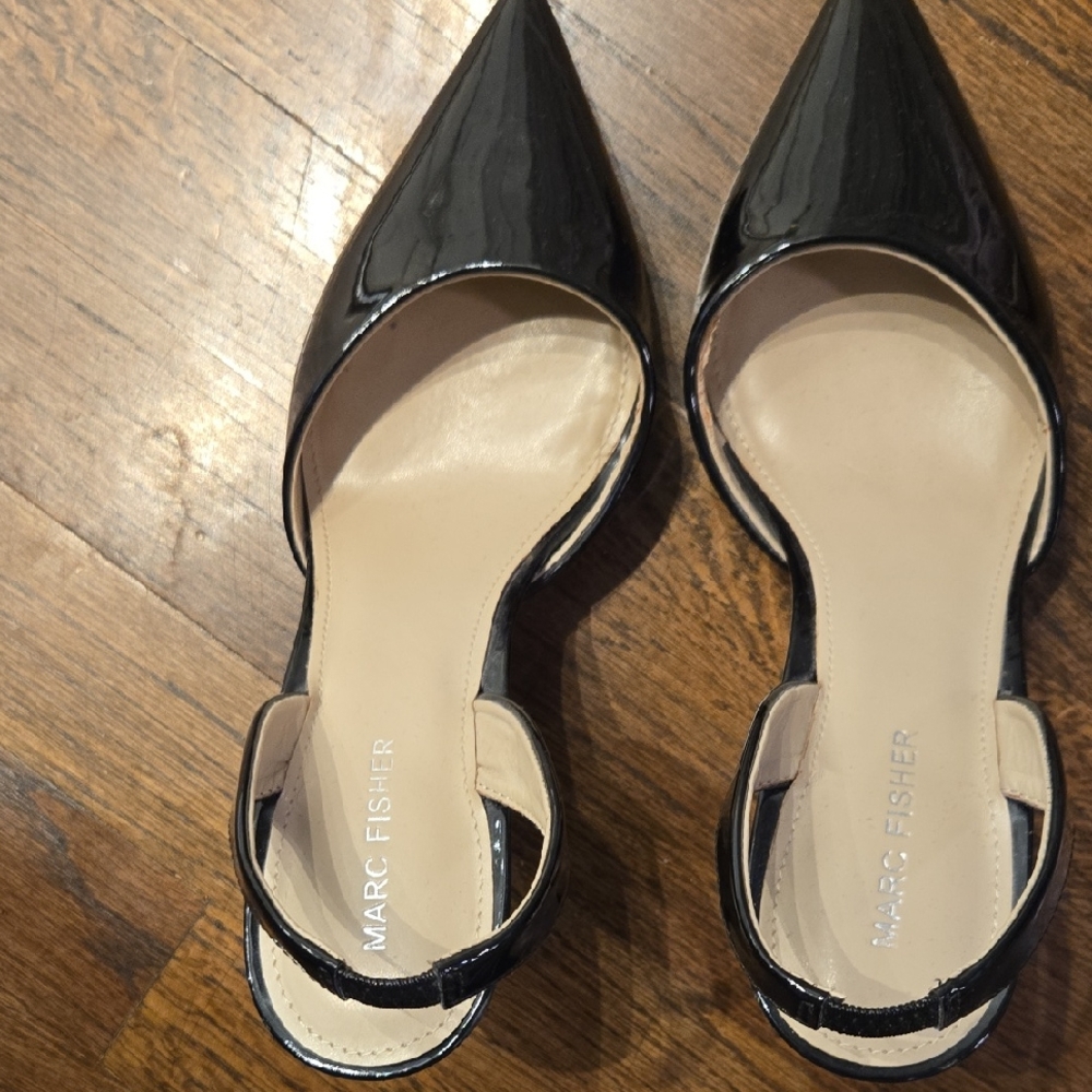 Marc Fisher Black Patent Flats